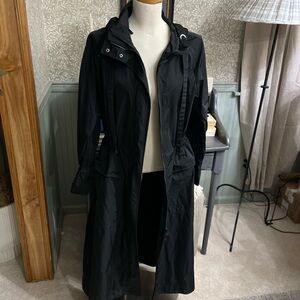 Seventy Sergio Tegon Black Trench Coat Fits L Large